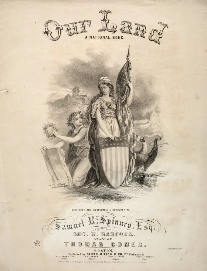 Our Land - Sheet Music Cover, by Winslow Homer, 1858