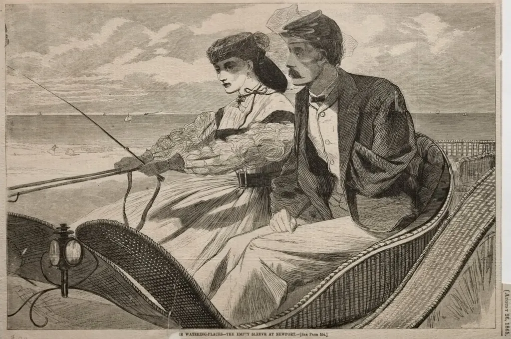 Our Watering Places - The Empty Sleeve at Newport, by Winslow Homer, 1865