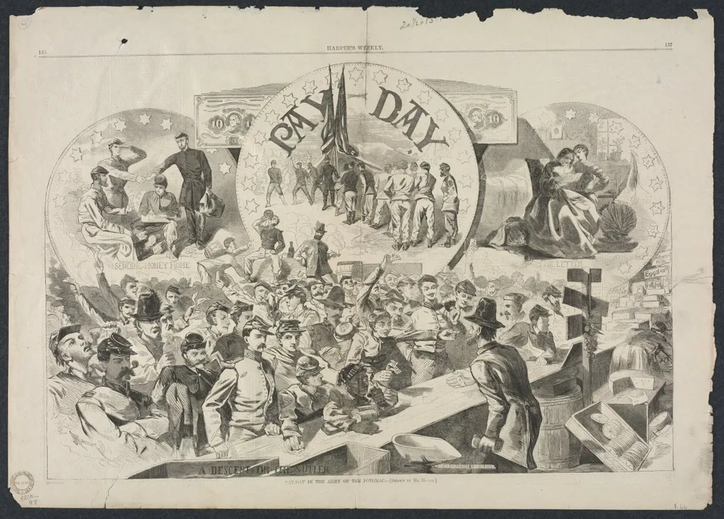 Pay Day in the Army of the Potomac, by Winslow Homer, 1863