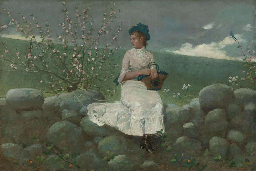 Peach Blossoms, by Winslow Homer, oil, 1878