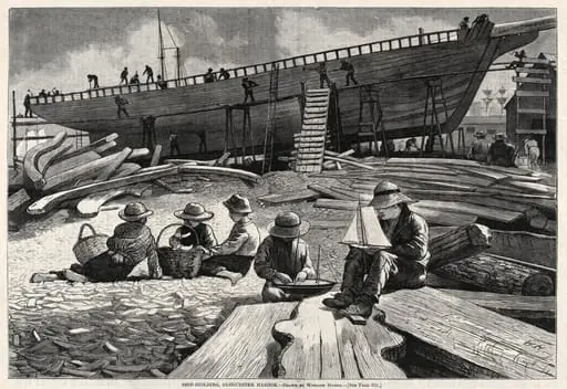 Ship-Building, Gloucester Harbor, by Winslow Homer