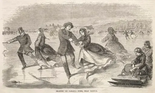 Skating on Jamaica Pond, near Boston, by Winslow Homer, 1859