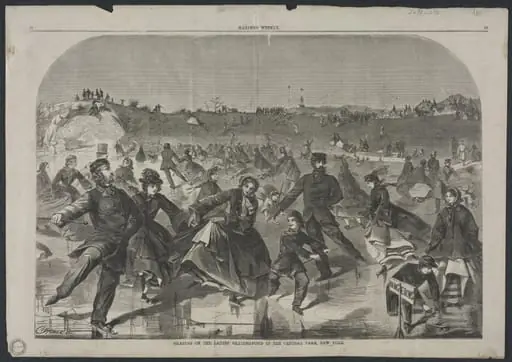 Skating on the Ladies' Skating Pond in Central Park, New York, by Winslow Homer