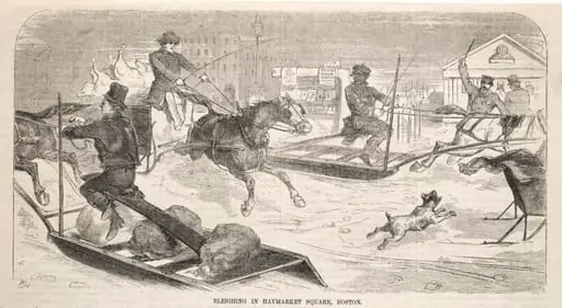 Sleighing in Haymarket Square, Boston, by Winslow Homer