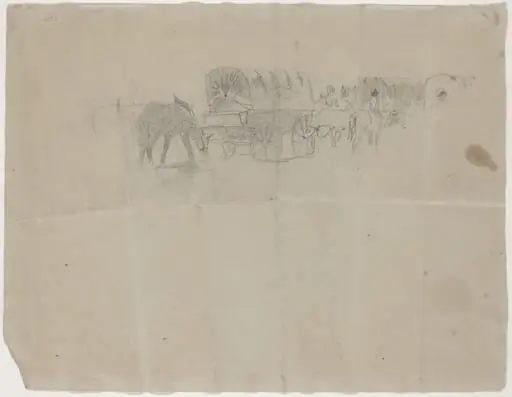 Supply Train and Mules [verso], by Winslow Homer