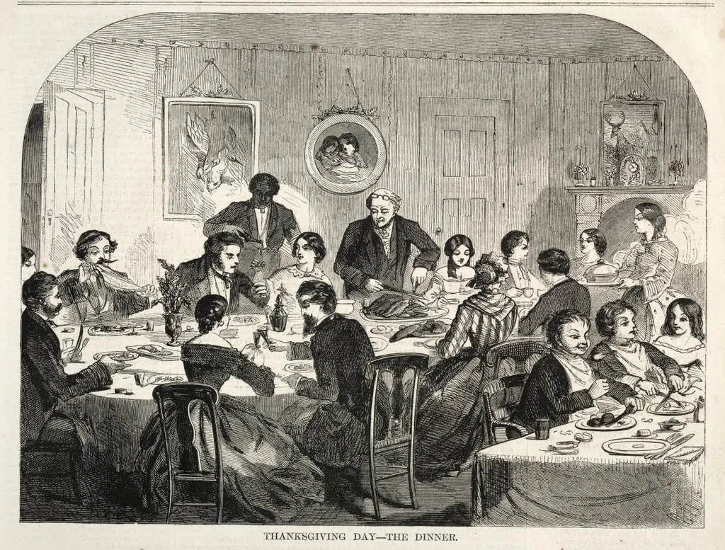 Thanksgiving Day - The Dinner, by Winslow Homer, 1858