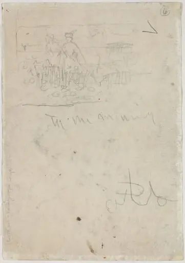 Thanksgiving in Camp [verso], by Winslow Homer