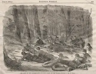 The Army of the Potomac - Our Outlying Picket in the Woods, by Winslow Homer