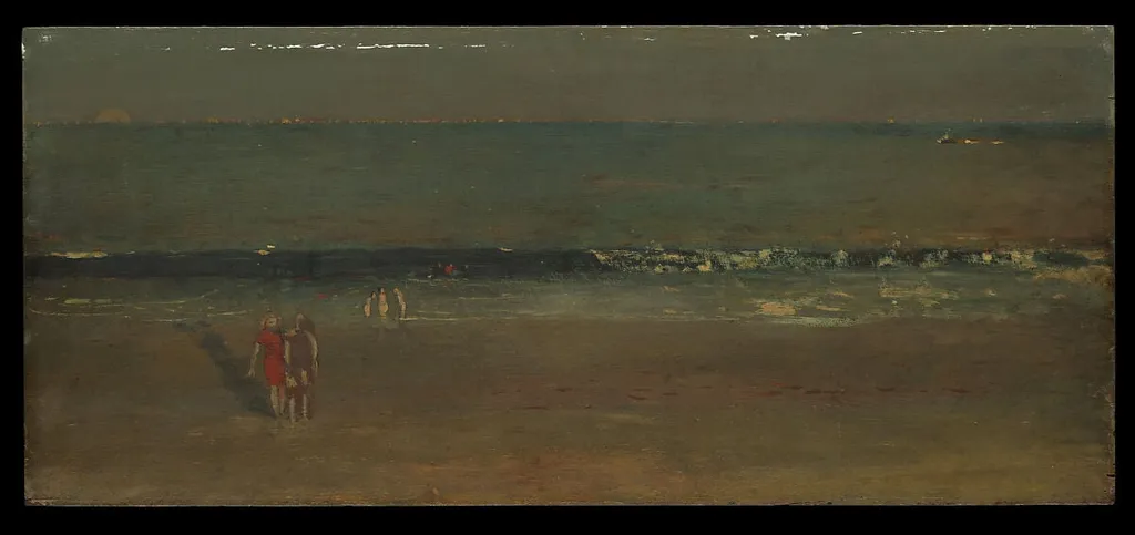 The Beach, Late Afternoon, by Winslow Homer, oil, 1869