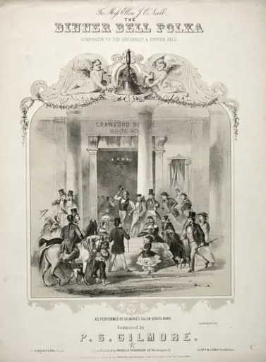 The Dinner Bell Polka - Sheet Music Cover, by Winslow Homer