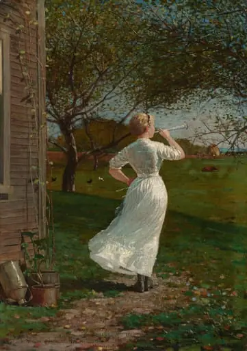 The Dinner Horn (Blowing the Horn at Seaside), by Winslow Homer