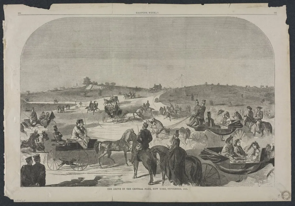 The Drive in Central Park, New York, September, 1860, by Winslow Homer, 1860