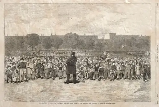 The Fourth of July in Tompkins Square, New York - "The Sogers Are Coming", by Winslow Homer