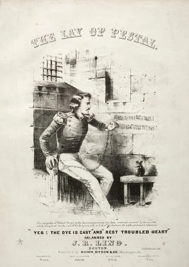 The Lay of Pestal - Sheet Music Cover, by Winslow Homer, 1854