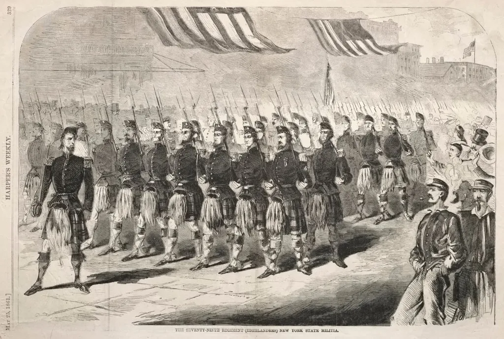 The Seventy-Ninth Regiment (Highlanders) New York State Militia, by Winslow Homer, 1861
