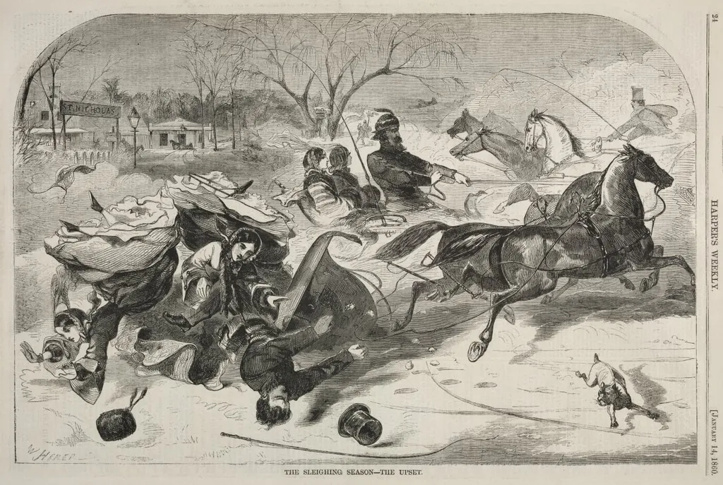 The Sleighing Season - The Upset, by Winslow Homer, 1860
