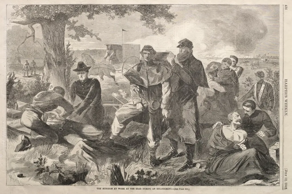 The Surgeon at Work at the Rear during an Engagement, by Winslow Homer, 1862