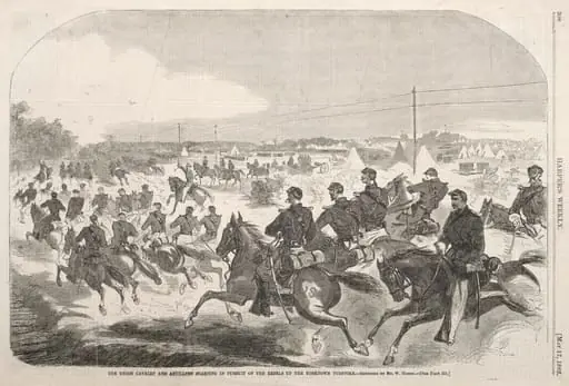 The Union Cavalry and Artillery Starting in Pursuit of the Rebels up the Yorktown Turnpike, by Winslow Homer
