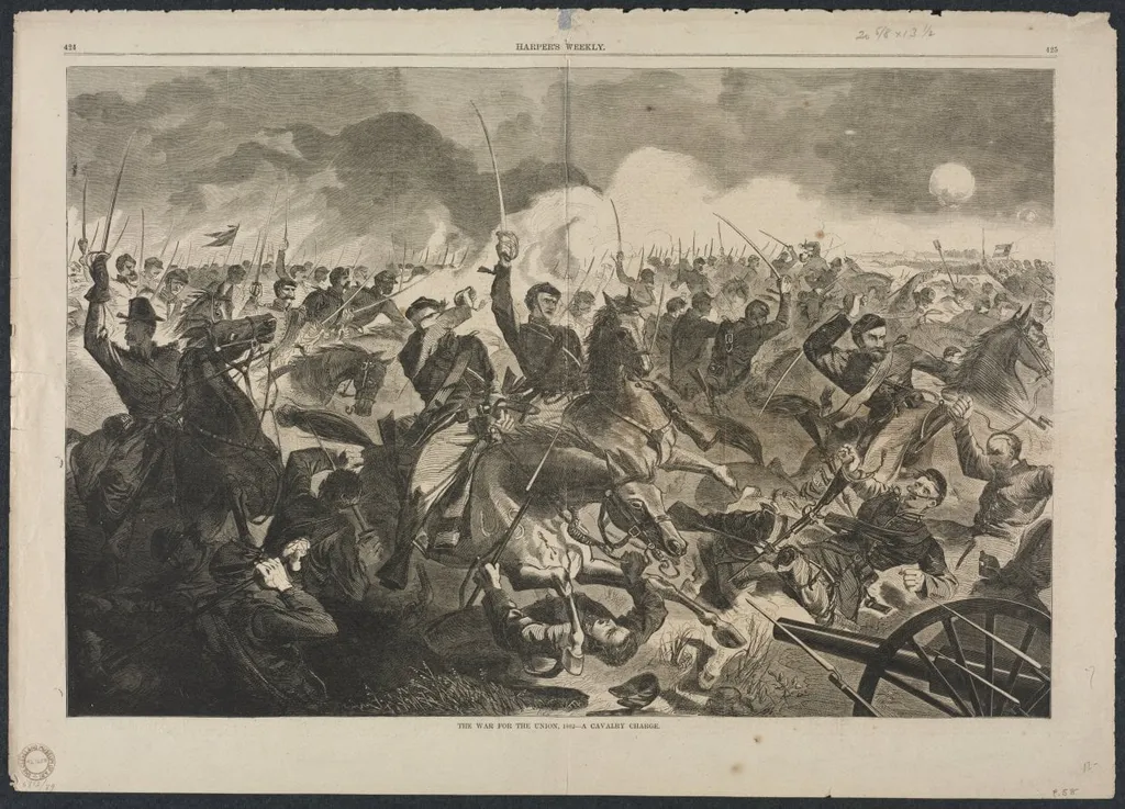 The War for the Union, 1862 - A Cavalry Charge, by Winslow Homer, 1862