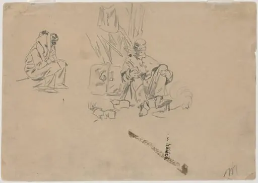 Two Soldiers Resting [verso], by Winslow Homer