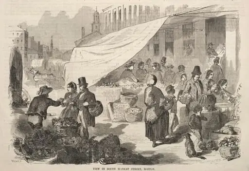 View in South Market Street, Boston, by Winslow Homer