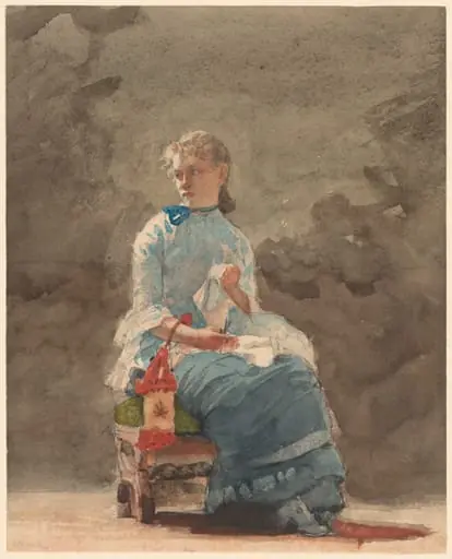 Young Woman Sewing, by Winslow Homer