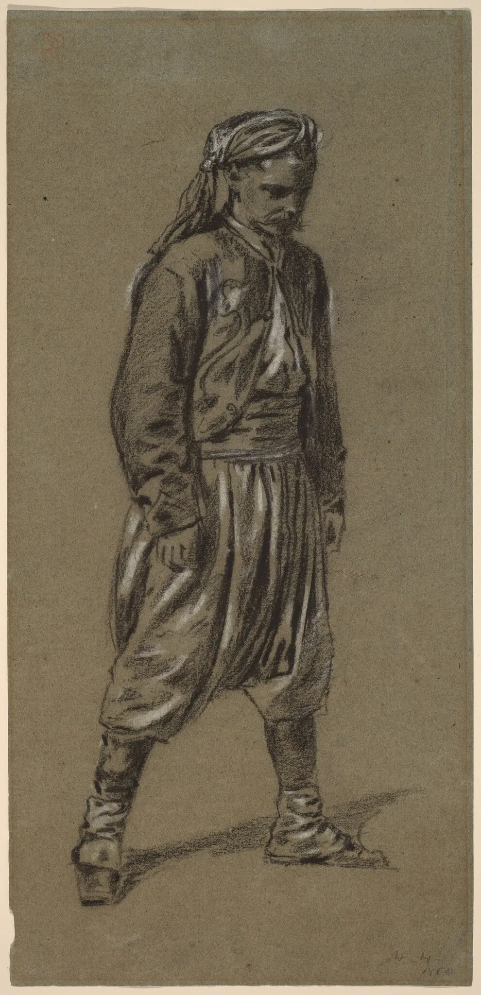 Zouave, by Winslow Homer, chalk, 1864