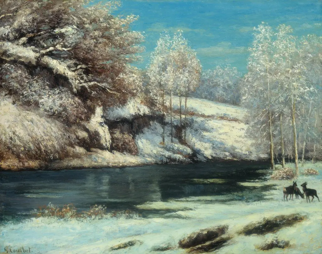 Winter Landscape with Deer