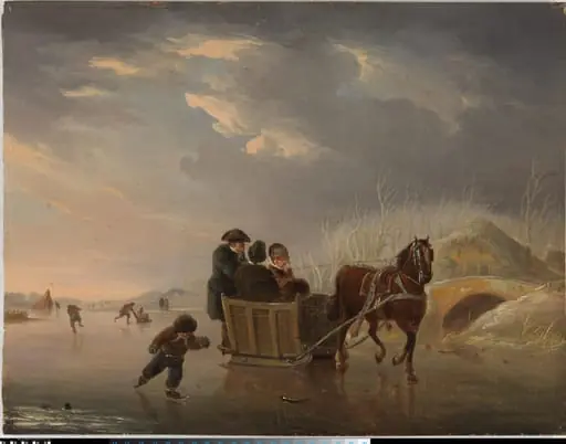 Winter Scene (Horse-Sleigh on the Ice)
