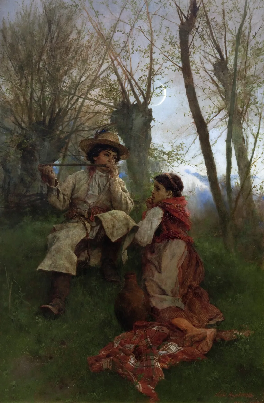 Pastoral Scene, by Witold Pruszkowski, oil, 1890