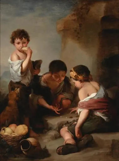 Kerjäläispojat pelaavat nopilla, kopio Murillon mukaan, by Wladimir Swertschkoff