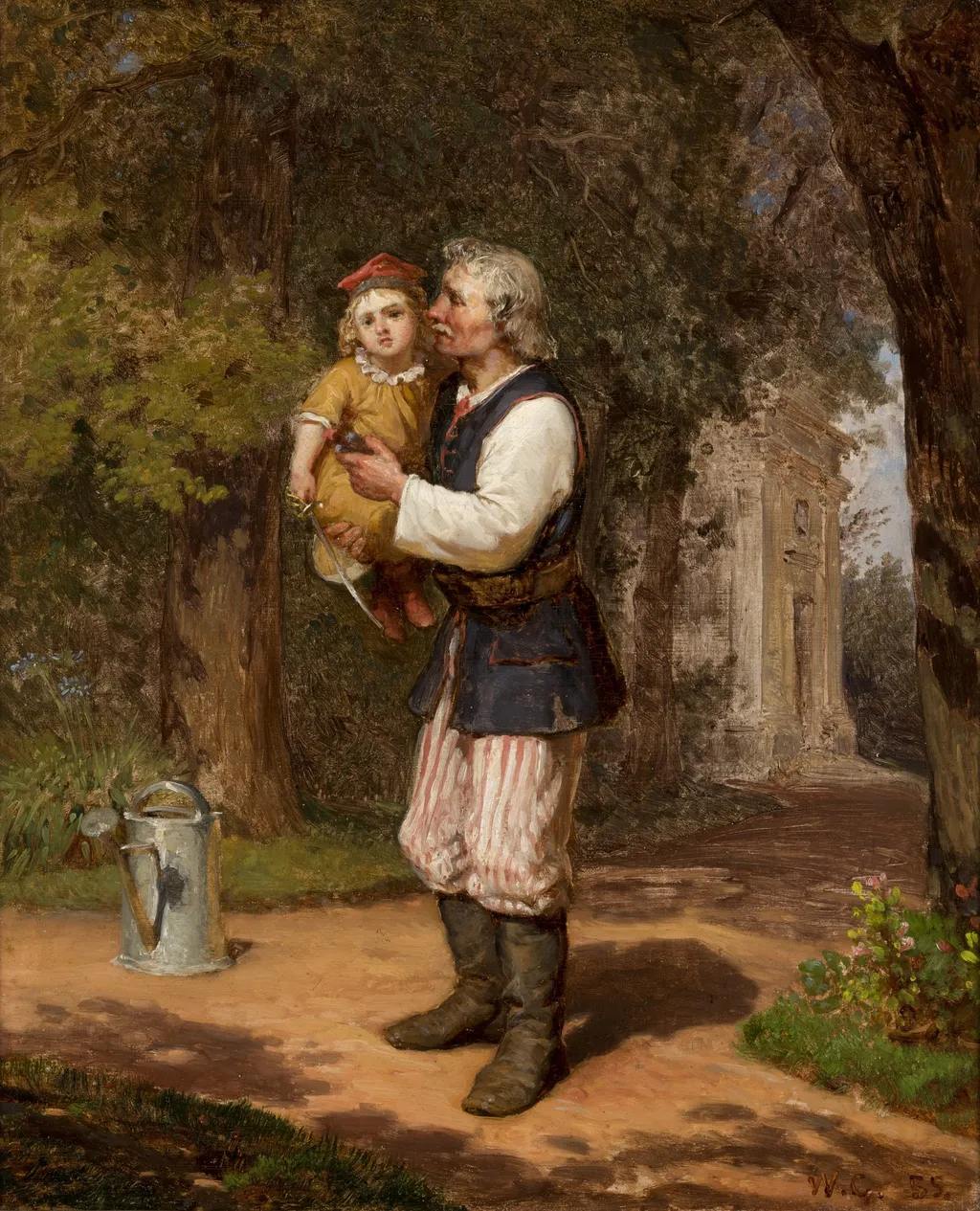 Gardener and a Little Colonel, by Wojciech Gerson, oil, 1855
