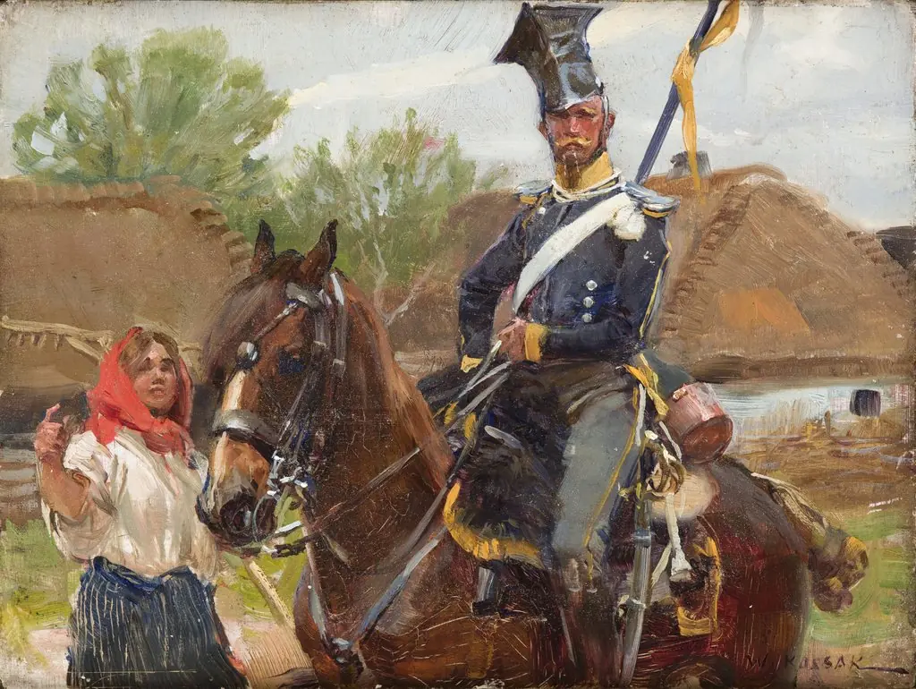 Uhlan with a Girl, by Wojciech Kossak