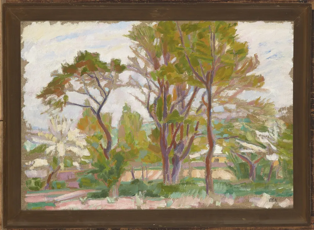 Landscape with Trees, by Wojciech Weiss, oil, 1910