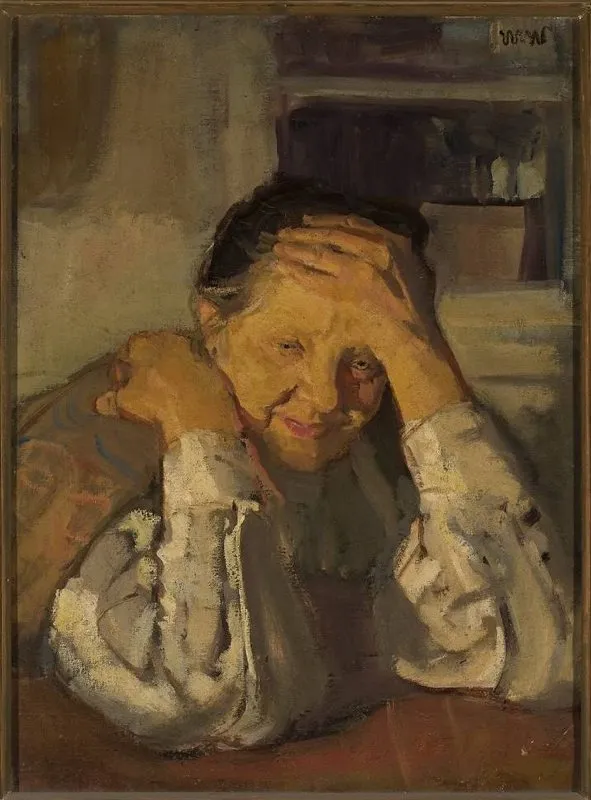 Portrait of artist’s mother, by Wojciech Weiss, oil, 1900