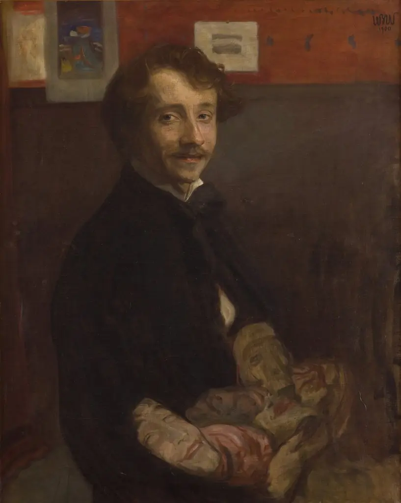 Self-Portrait with Masks, by Wojciech Weiss