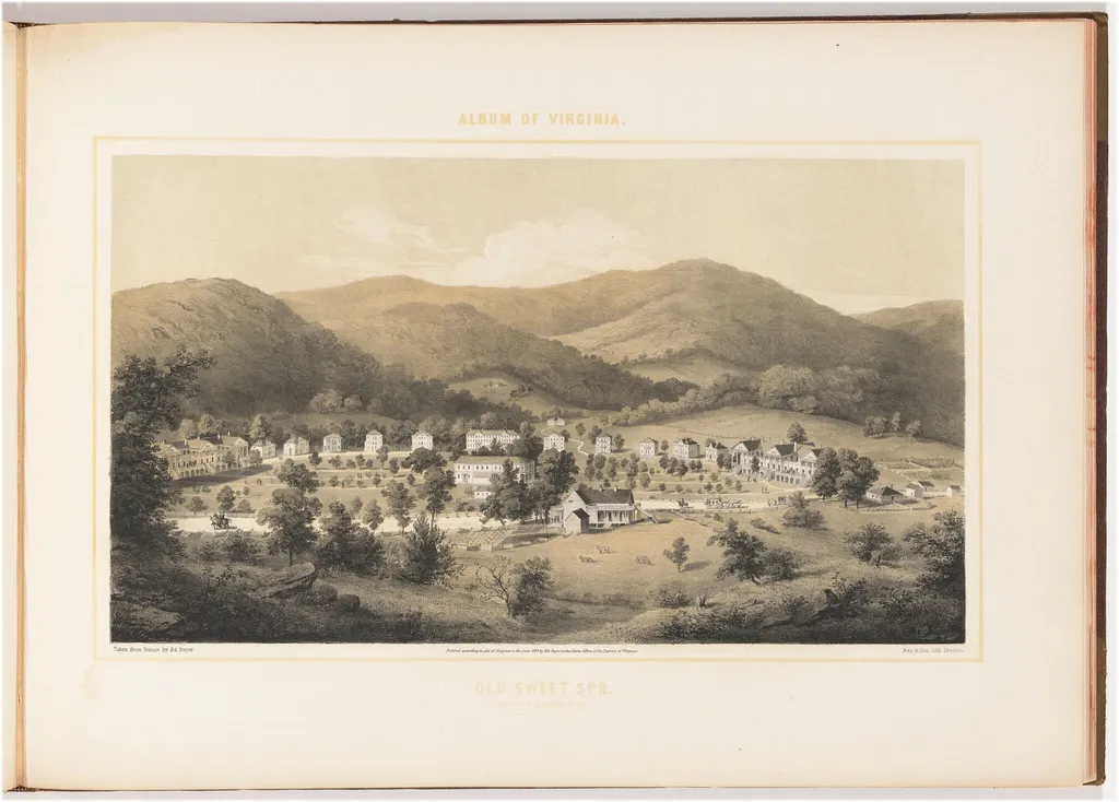 Old Sweet Spa, by Woldemar Rau, ink, 1857