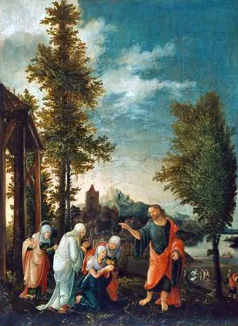 Christ taking leave of his Mother., by Wolf Huber