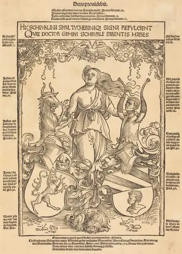 Coat of Arms of Scheurl and Tucher Families, by Wolf Traut