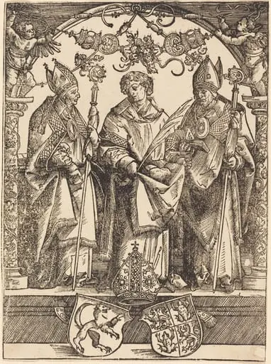 Saints Maximilian, Stephen, and Valentine, by Wolf Traut