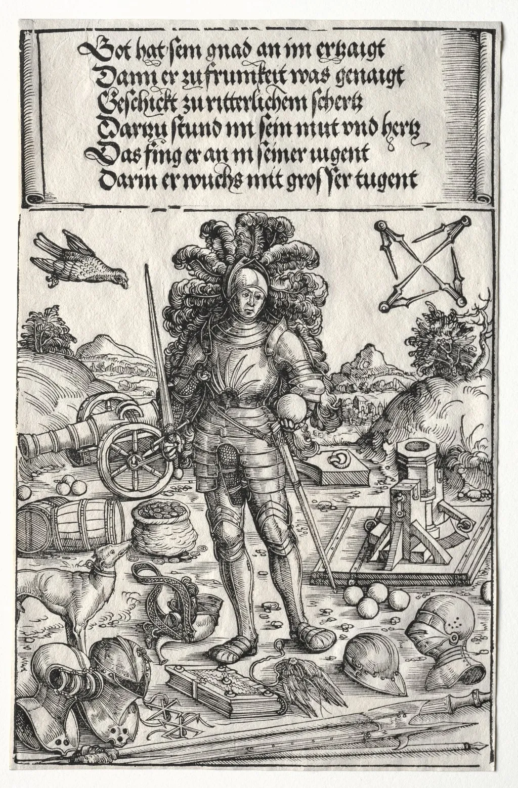 The Triumphal Arch of Maximilian I: Emperor Maximilian as Patron of Improvements in Artillery and Armor, by Wolf Traut, 1516