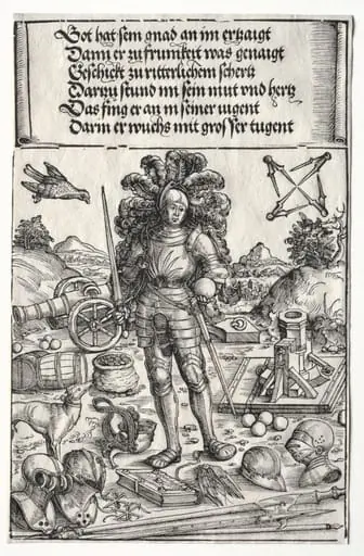 The Triumphal Arch of Maximilian I:  Emperor Maximilian as Patron of Improvements in Artillery and Armor, by Wolf Traut