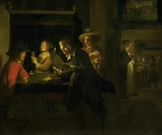Evening Interior, by Wolfgang Heimbach, oil, 1651