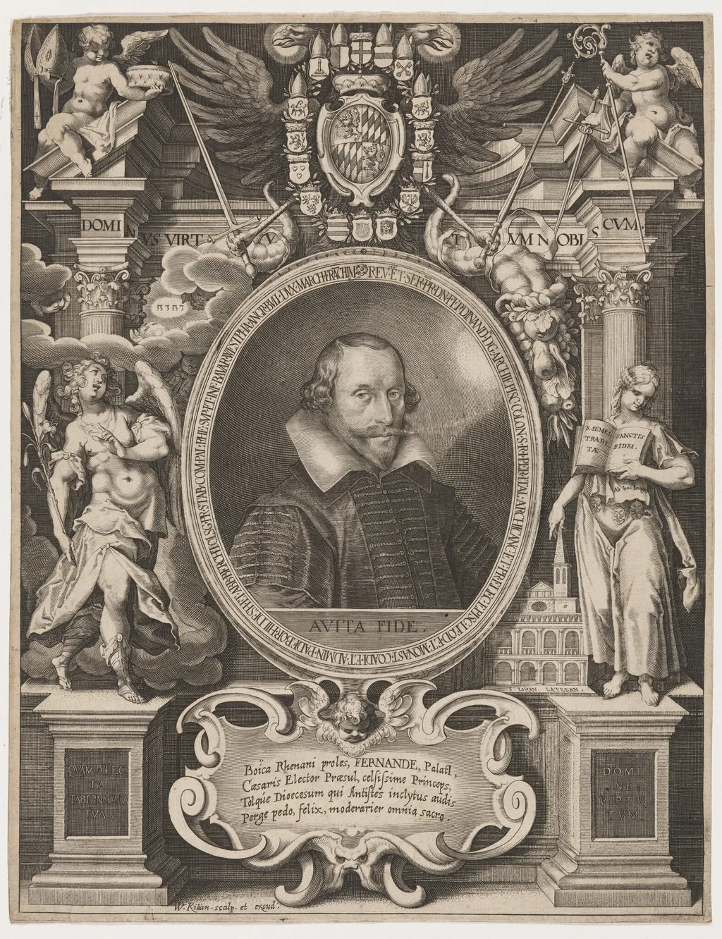 Ferdinand II, Roman Emperor, by Wolfgang Philipp Kilian, ink, 1628