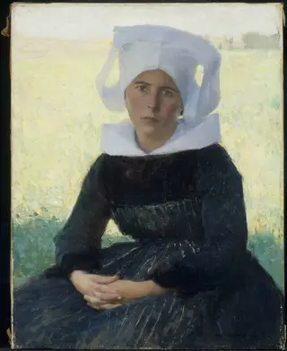 Woman in Breton Costume Seated in a Meadow, by Pascal Dagnan-Bouveret
