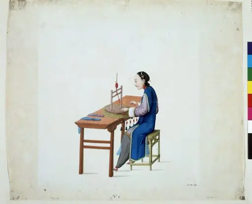 Woman Plaiting Threads