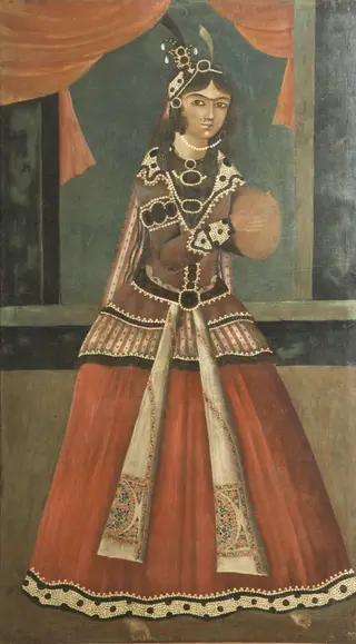 Woman Playing a tombak