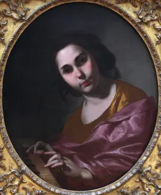 Woman Playing the Clavichord