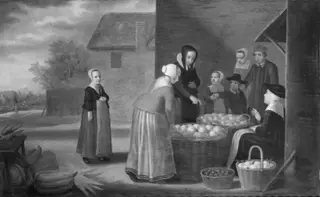 Women and Children by a Fruit Seller