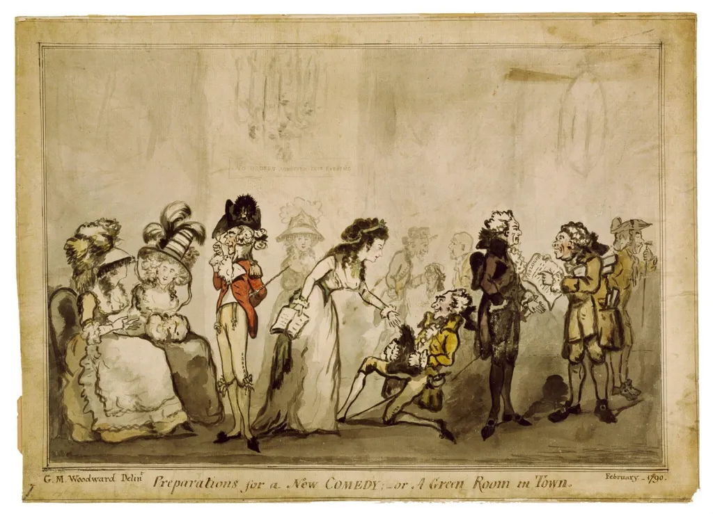 Preperations for a New Comedy, by Woodward, watercolor, 1790